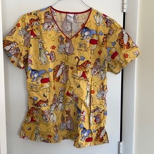 Disney Pooh Bear & Friends Scrub Top